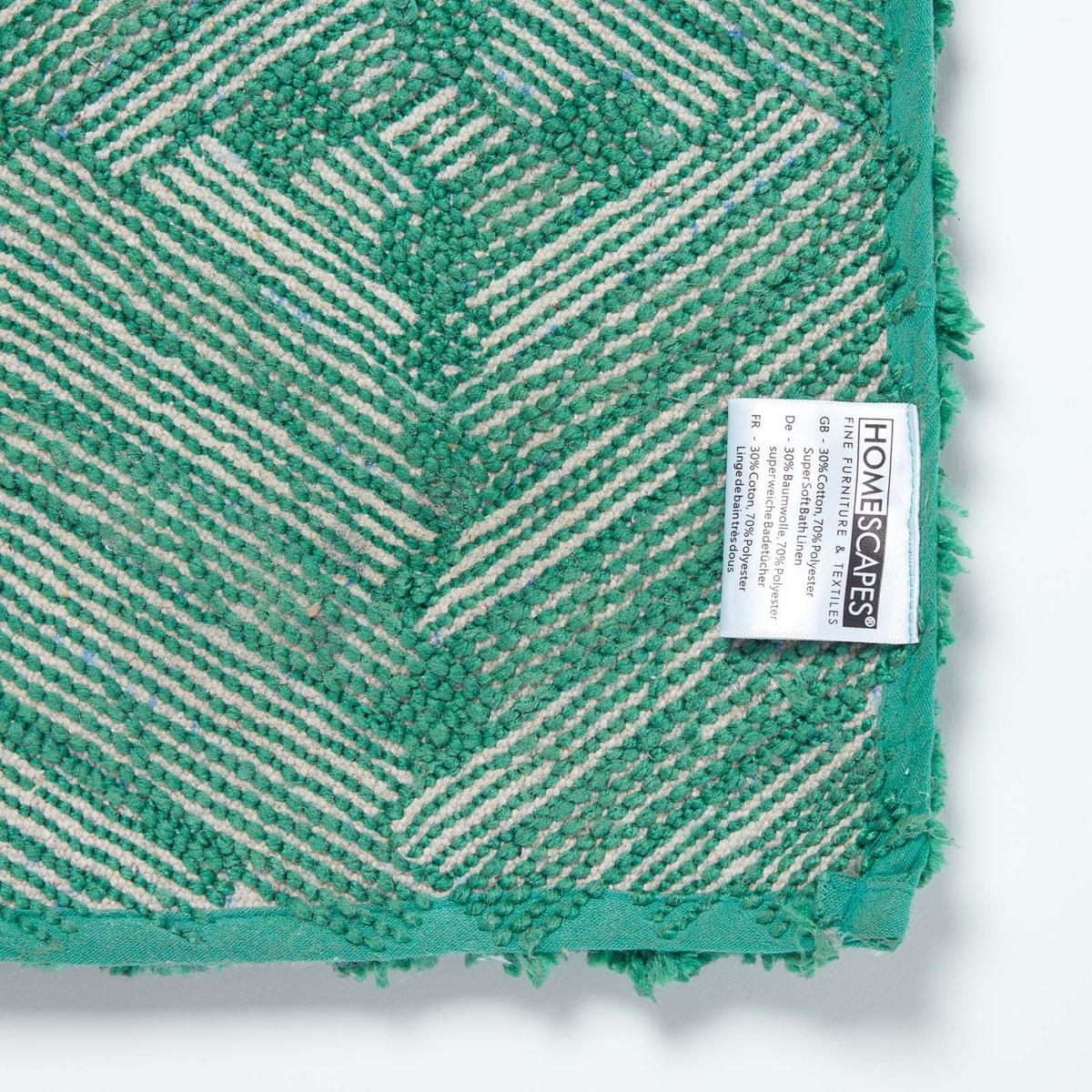 BADEMATTE 50/80 cm Rautenmuster, Hochflor - Grün, Textil (50/80cm) - Homescapes