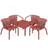 GARTEN ESSGRUPPE FICCARI, Gartenmöbel-Set 5-tlg, Rot - Rot, Kunststoff - KONSIMO®