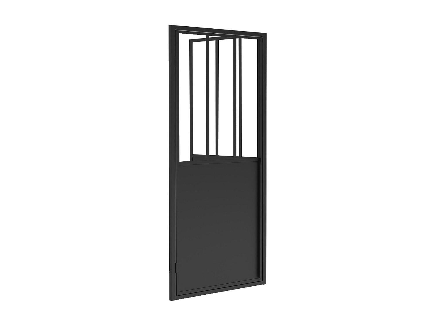 Vente-Unique Duschwand Schwarz 80x195 cm