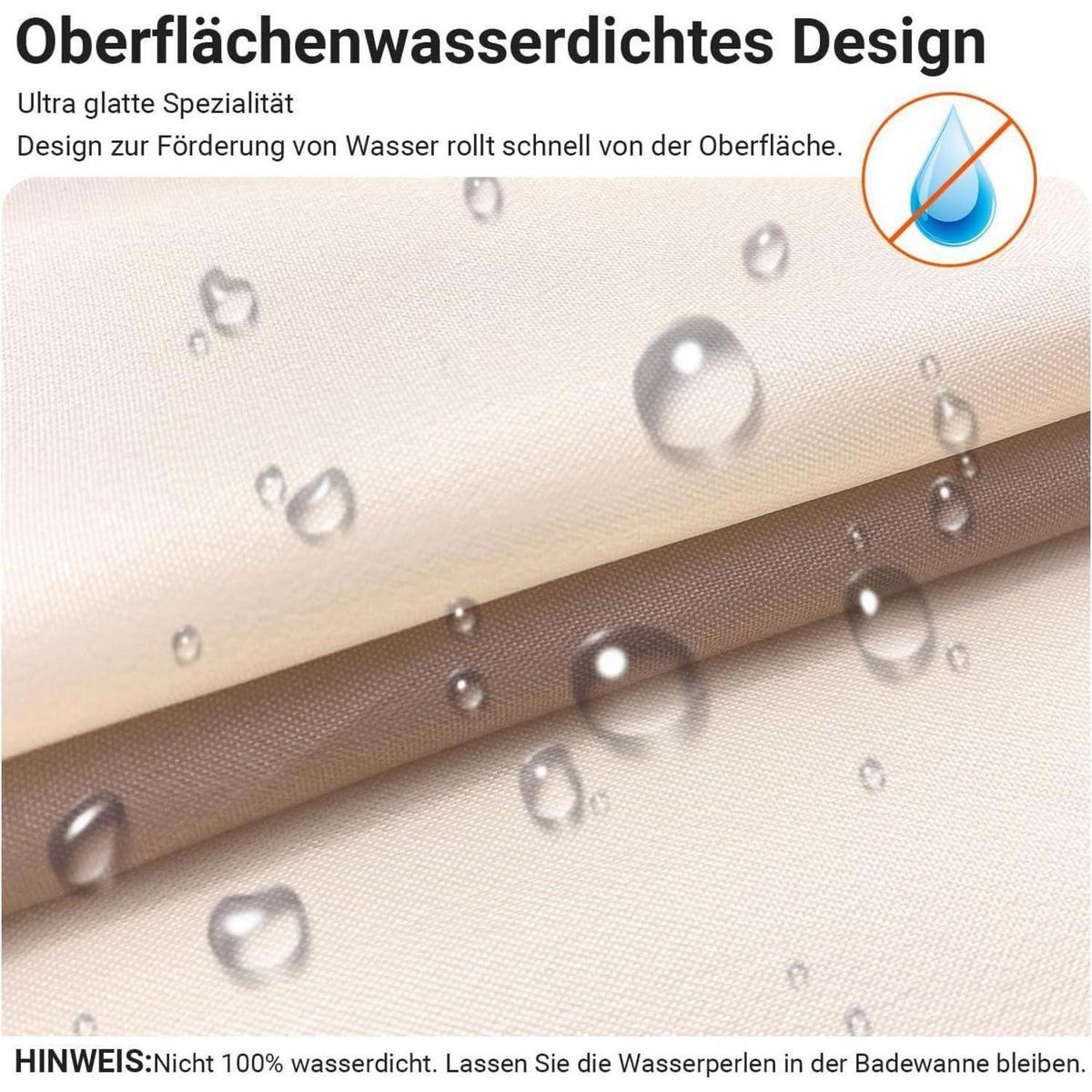 DUSCHVORHANG Beige Streifen 150 x 180 cm - Multicolor, Textil (150/180cm)