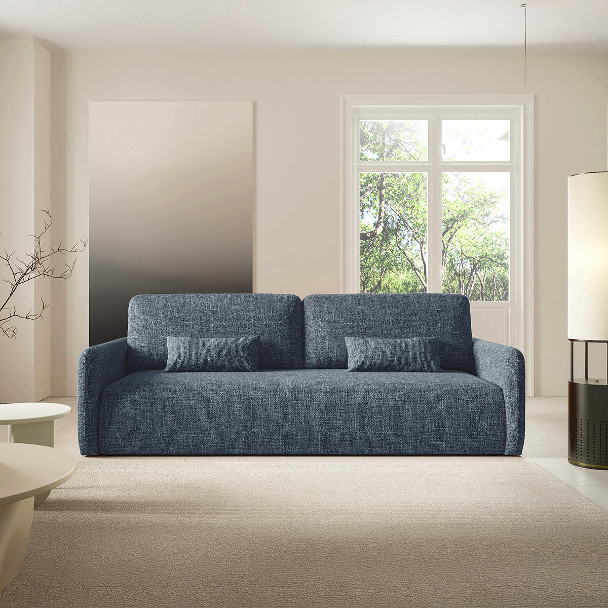 SOFA Lazare 3 Sitzplätze Blau - Blau, Holz (217/86/102cm) - Petits-meubles