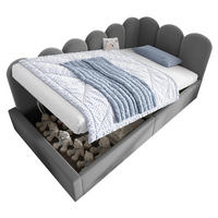 POLSTERBETT 90/200 cm Grau aus Samt mit Stauraum - Grau, Textil (90/200cm) - OKMYHOME