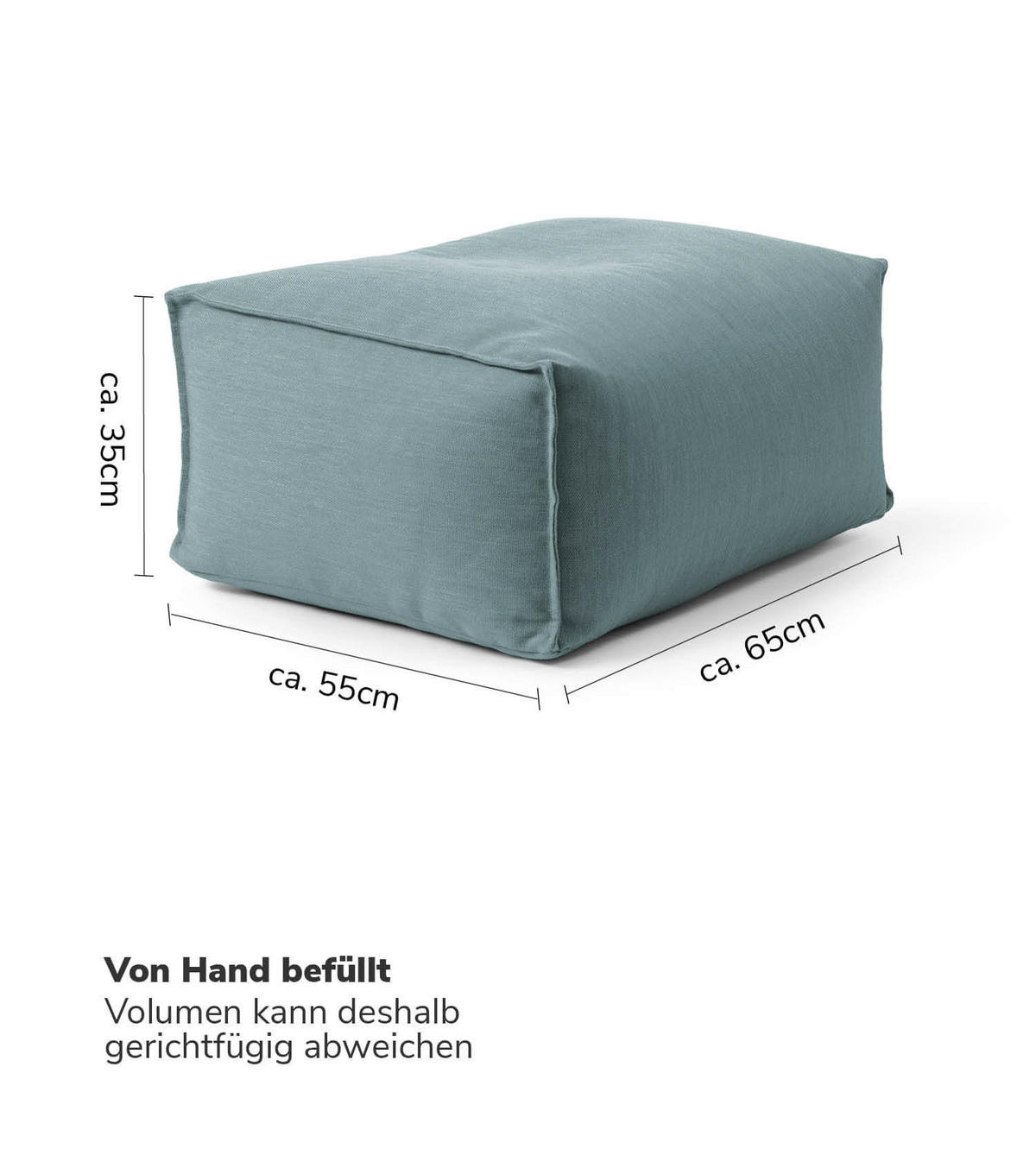 OUTDOOR POUF Der Kugelige - Blau, Textil (65/35/55cm) - Mokebo