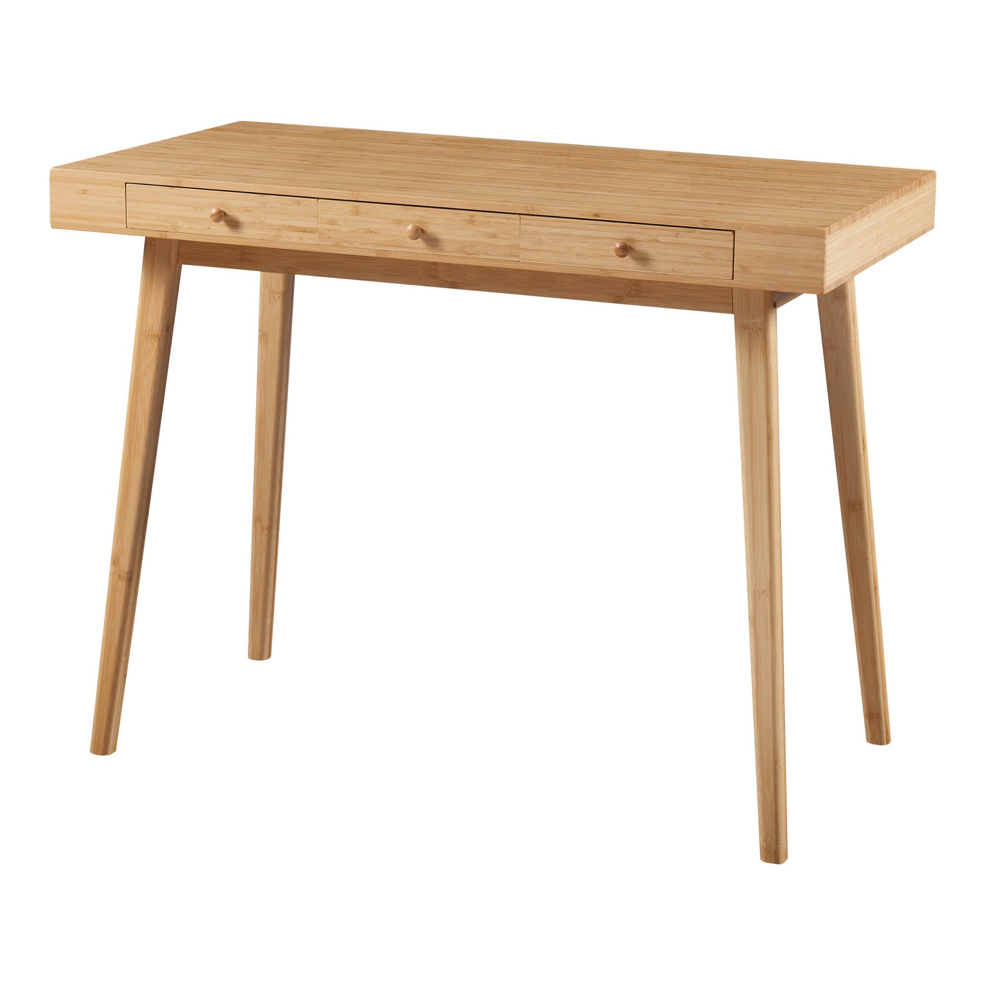 SCHREIBTISCH Hässleholm - Naturfarben, Naturmaterialien/Bambusholz (50/100/75cm) - [en.casa]