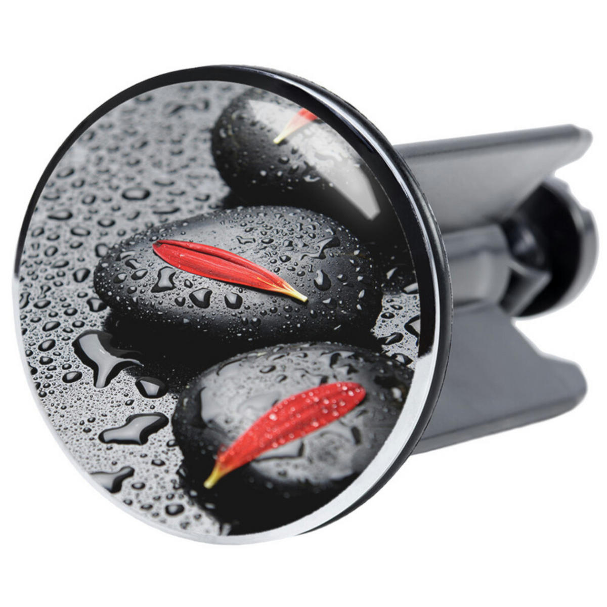 WASCHBECKENSTÖPSEL Elegance - Grau, Kunststoff/Metall (4/7/7cm) - Sanilo