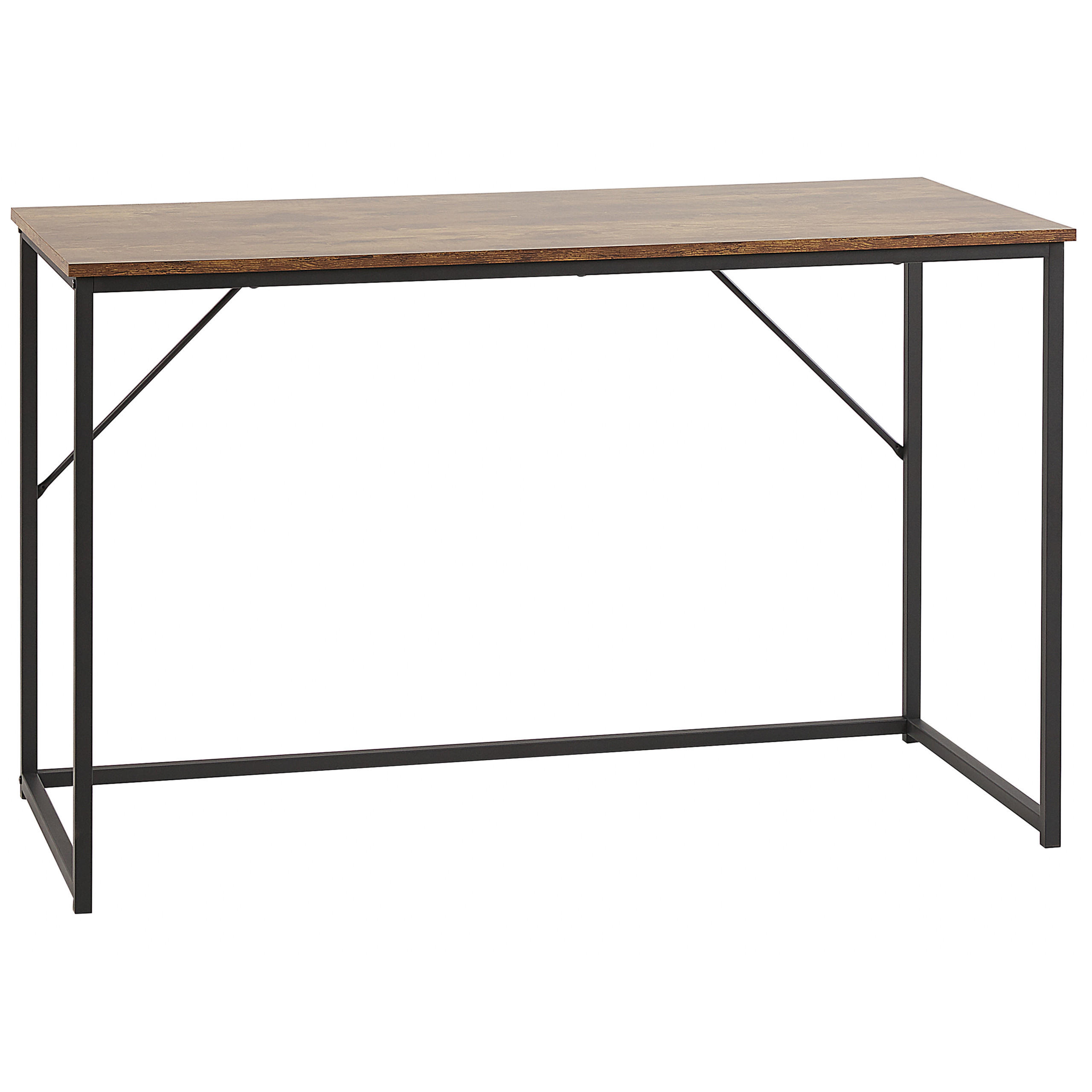 SCHREIBTISCH dunkler Holzfarbton/schwarz 120/55/74 cm Pembro - Dunkelgrau, Holzwerkstoff (55/120/74cm) - Beliani