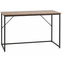 SCHREIBTISCH dunkler Holzfarbton/schwarz 120/55/74 cm Pembro - Dunkelgrau, Holzwerkstoff (55/120/74cm) - Beliani
