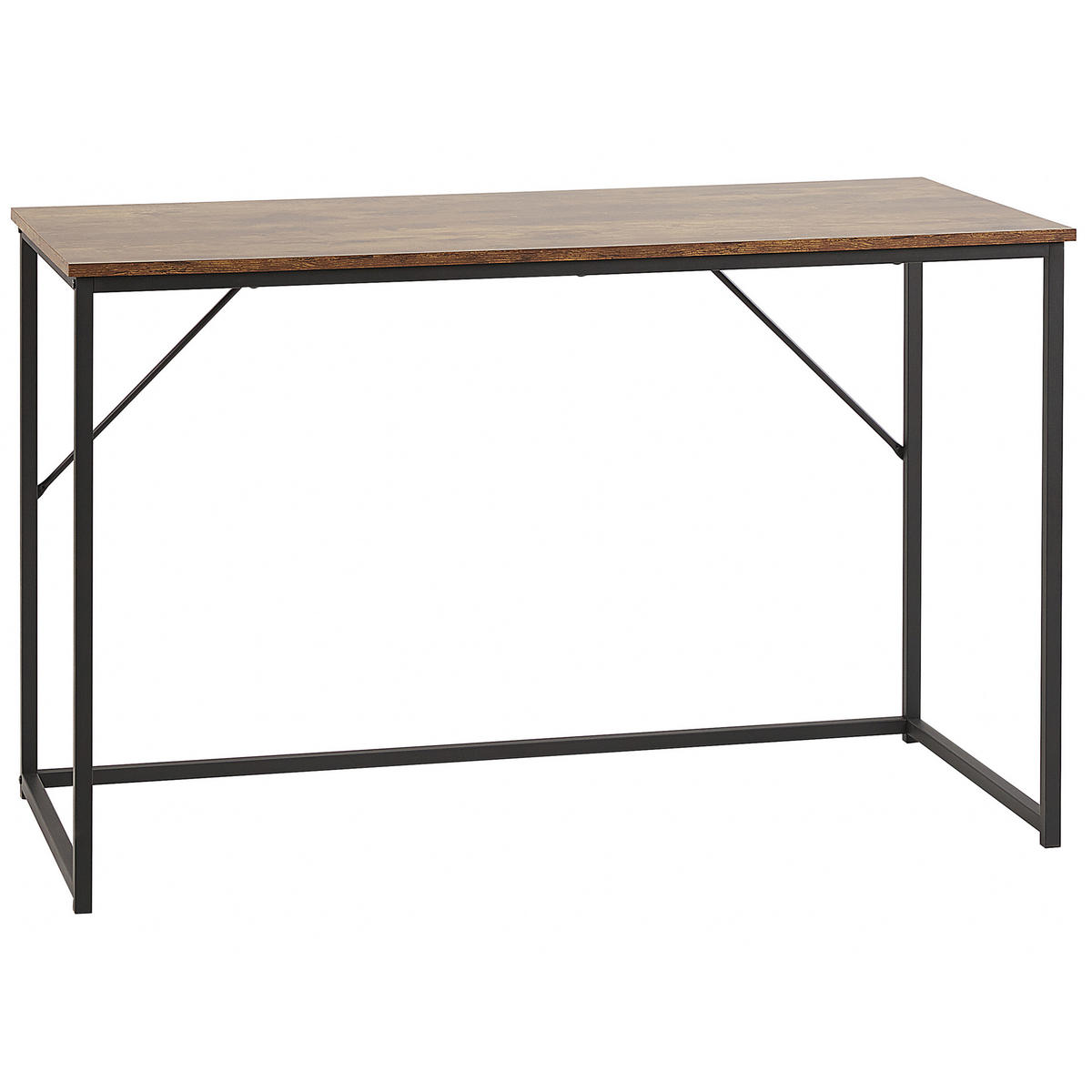 SCHREIBTISCH dunkler Holzfarbton/schwarz 120/55/74 cm Pembro - Dunkelgrau, Holzwerkstoff (55/120/74cm) - Beliani