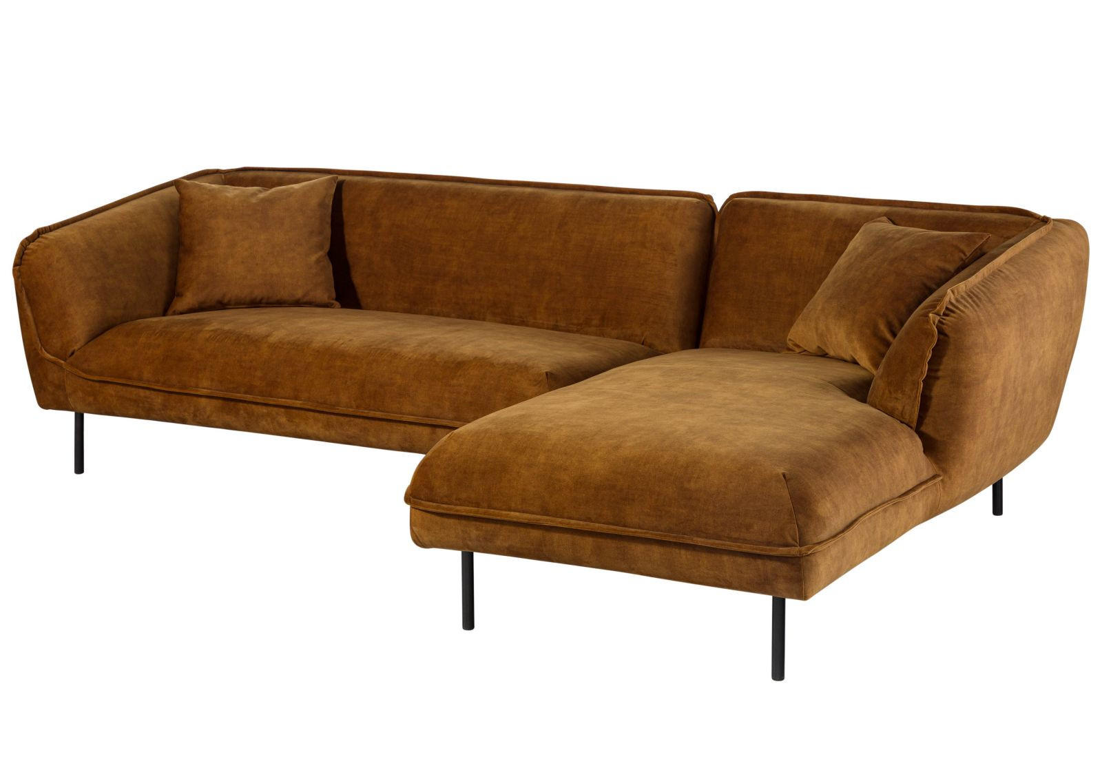 ECKSOFA 277x173x76 Polyester cognac GENT - Braun, Kunststoff (277/173cm) - Massivmoebel24