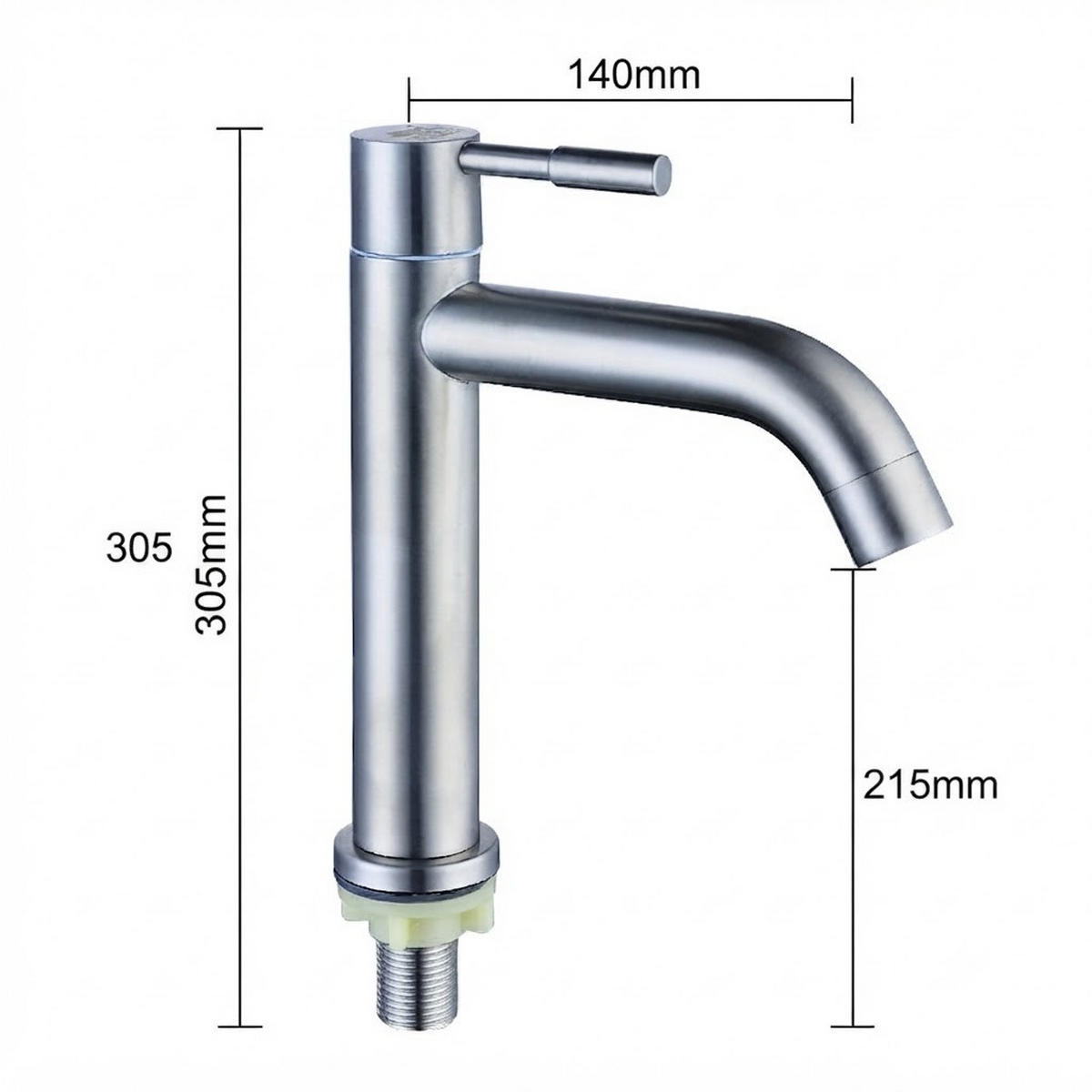 BADEZIMMERARMATUR, 140 x 305 mm, mit 60 cm Schlauch，Silberner - Silberfarben, Metall (33/6/17cm) - Vallsero