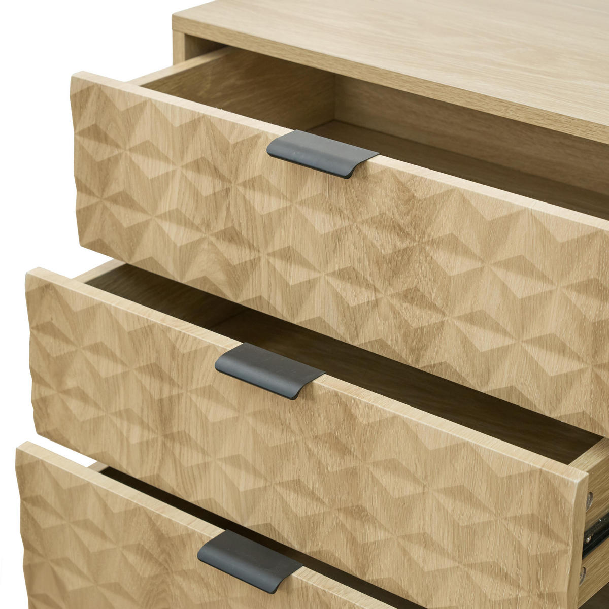 KOMMODE, helles Holzeffekt - Hellbraun, Holz (40/76/112cm) - Oviala