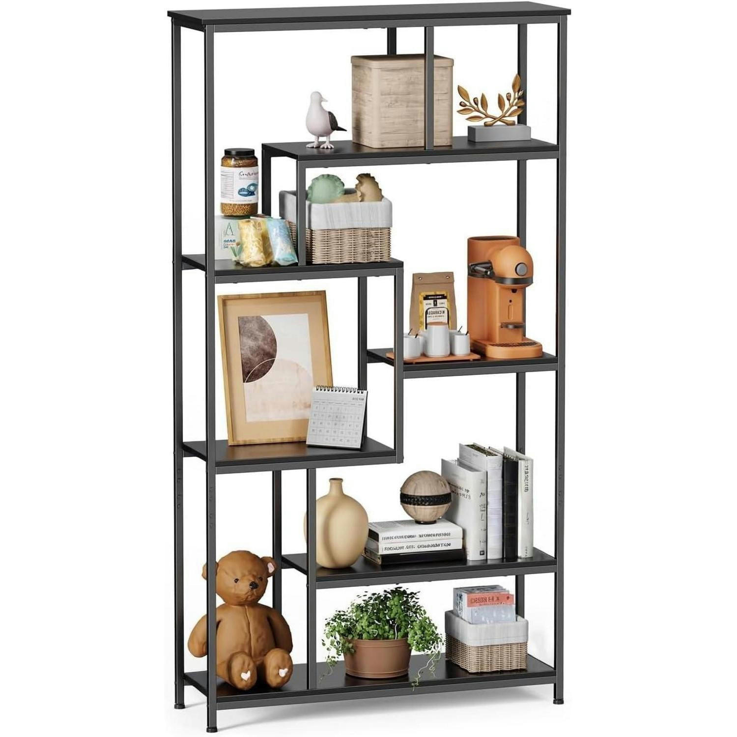 BÜCHERREGAL 5-stöckig Schwarz 98 x 30 x 180 cm - Schwarz, Metall (30/180/98cm)