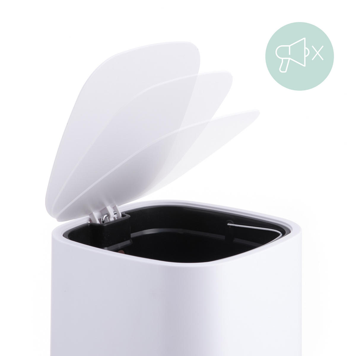 MÜLLEIMER - Weiß, Kunststoff (21/27/26cm) - Relaxdays