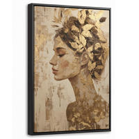 LEINWAND Bilder mit Rahmen - Frau - Gold - Abstrakt - Textur - 20x30 - Goldfarben, Textil (20/30cm) - MuchoWow