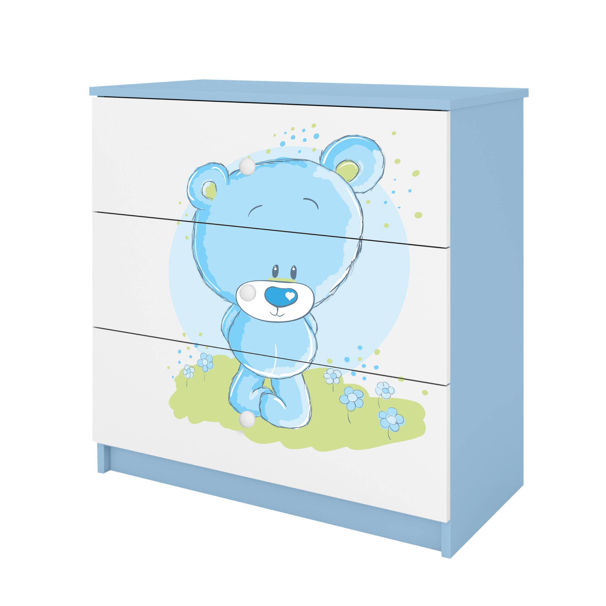 KOMMODE Babydreams Blaubär 81/81/41 - Blau, Holzwerkstoff (81/81/41cm) - RAUMHIRSCH FURNITURE