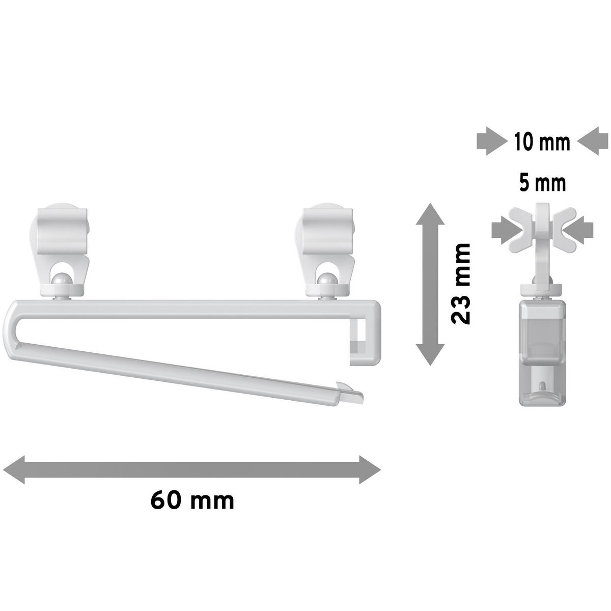 SCHLAUFENGLEITER UNIVERSAL, Glasklar, Packung 8 Stück - Transparent/Weiß, Kunststoff (6/2.4/1cm) - INTERDECO