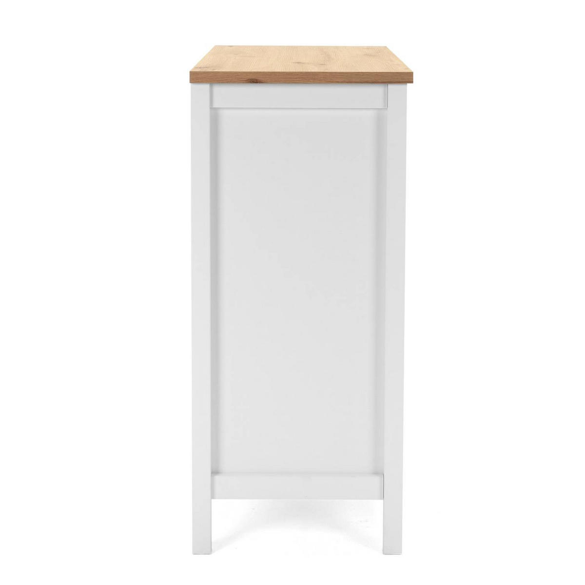 SIDEBOARD 80/90/40 cm Weiß, Natur - Chromfarben/Weiß, Holz (80/90/40cm) - Homestyle4u