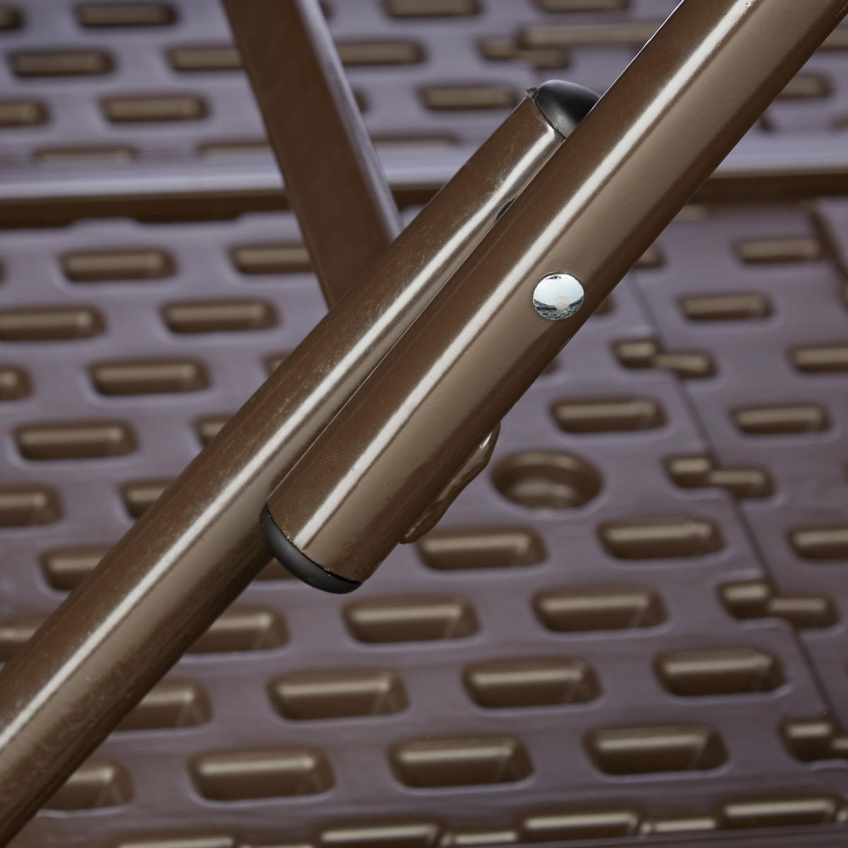 GARTENTISCH - Dunkelbraun, Kunststoff/Metall (80/80/74cm) - Relaxdays