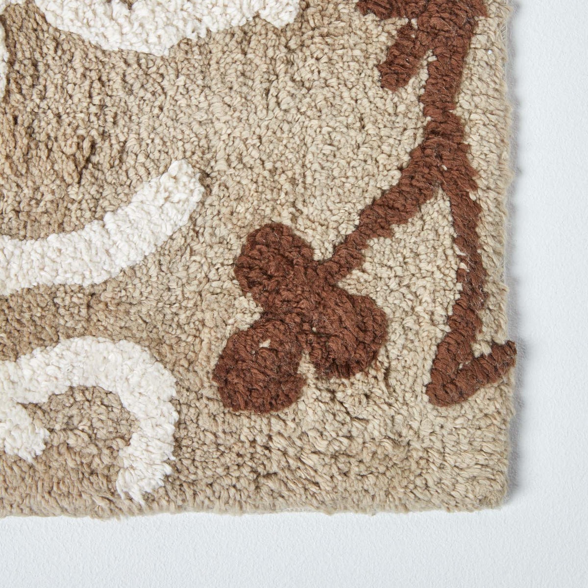 BADEMATTE 50/80 cm Damast-Muster, Baumwolle - Beige, Textil (50/80cm) - Homescapes