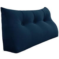 RÜCKENKISSEN für Bett Samt Blau 100 cm - Blau, Textil (50/100cm) - Vercart
