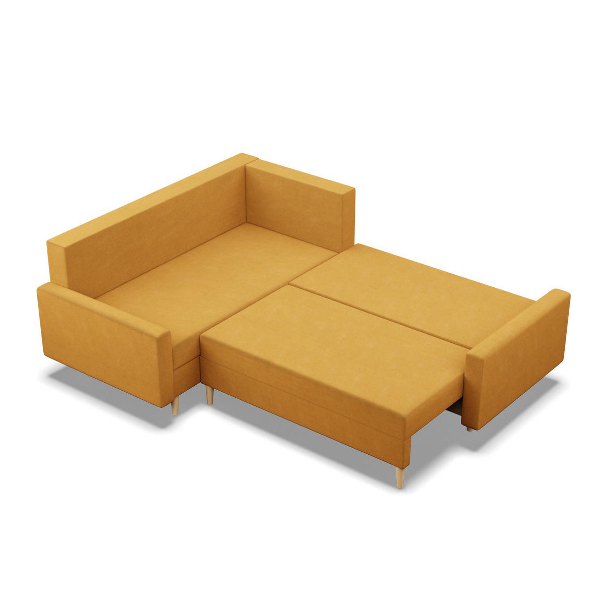 ECKSOFA MIT SCHLAFFUNKTION LINKS BLANK , Gelb - Gelb, Textil (223/175cm)