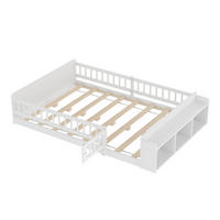 KINDERBETT 140 x 190cm, Kiefernholz, zu öffnendes Gehäuse, ohne Matratze, weiß - Weiß, Holz (140/190cm) - KOMHTOM