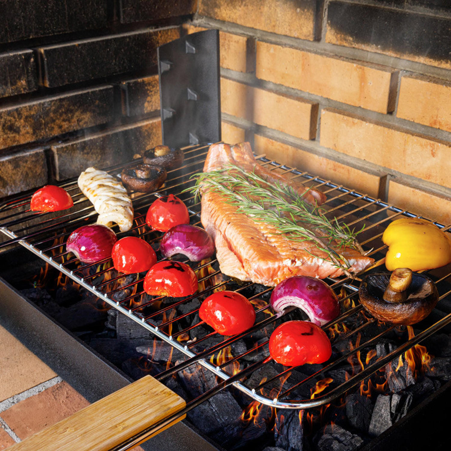 HOLZKOHLEGRILL Grilloir Schwarz - Schwarz, Metall (57.5/26.5/57.5cm) - Somagic