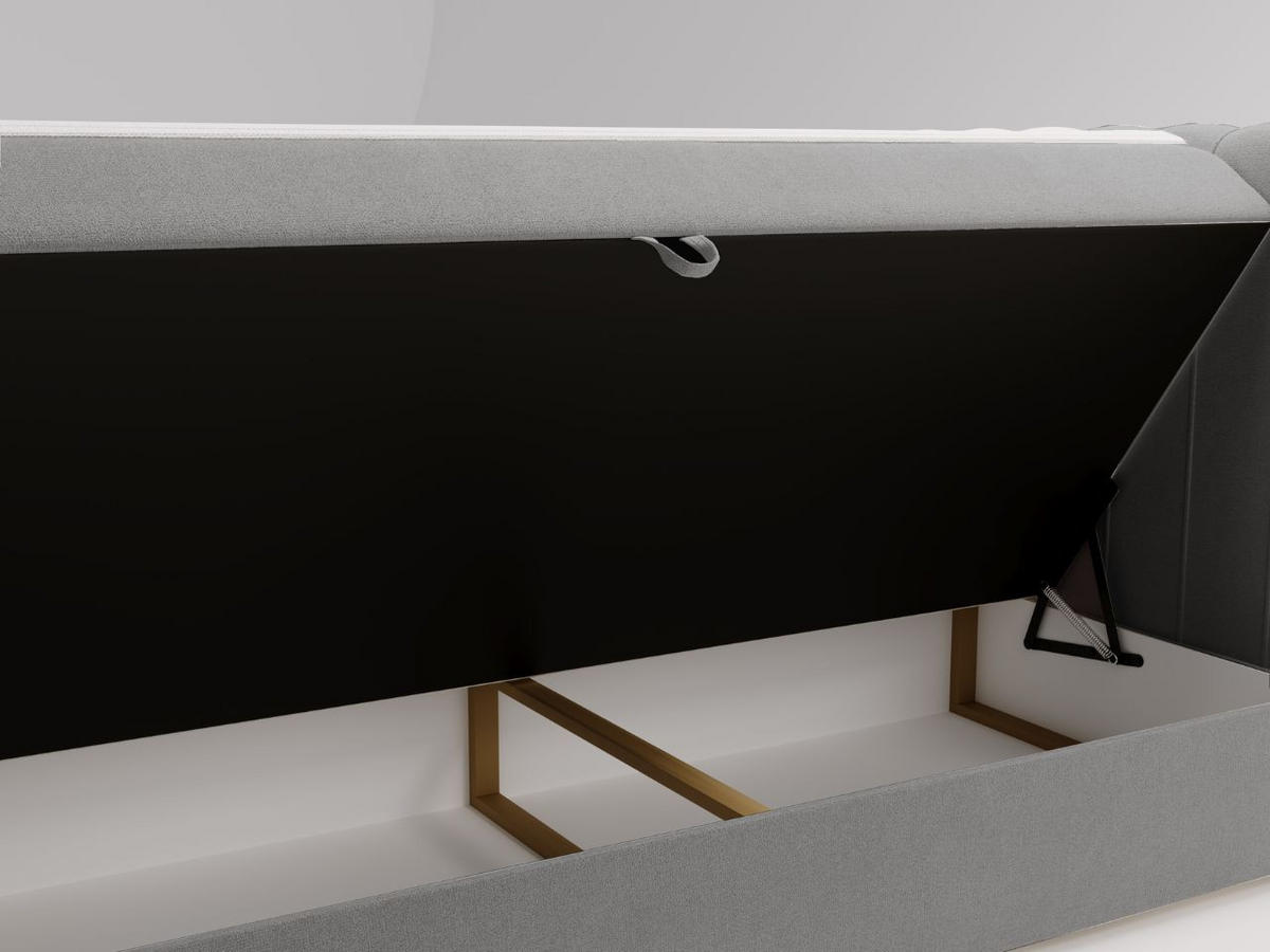 BOXBETT Osteno 180x200 Grau - Grau, Holz/Textil (180/200cm) - Graingold