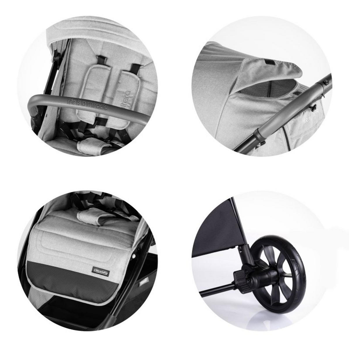KINDERWAGEN Ultera grau klappbar Korb Federung Hinterradbremse Gurt - Grau, Metall (75/56/102cm) - Chipolino