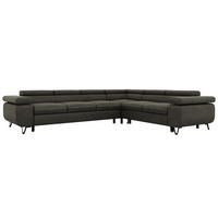 ECKSOFA NORDEN L - Dunkelgrau Velvet - Links Seite - Dunkelgrau/Anthrazit, Textil/Metall (269/329cm) - MKS