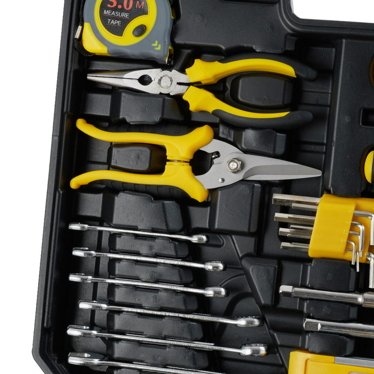 WERKZEUGSATZ 118-tlg. in Gelb/Schwarz Haushalts-Werkzeugset im Koffer aus Metall - Gelb, Metall (32/43/8cm) - Livingandhome