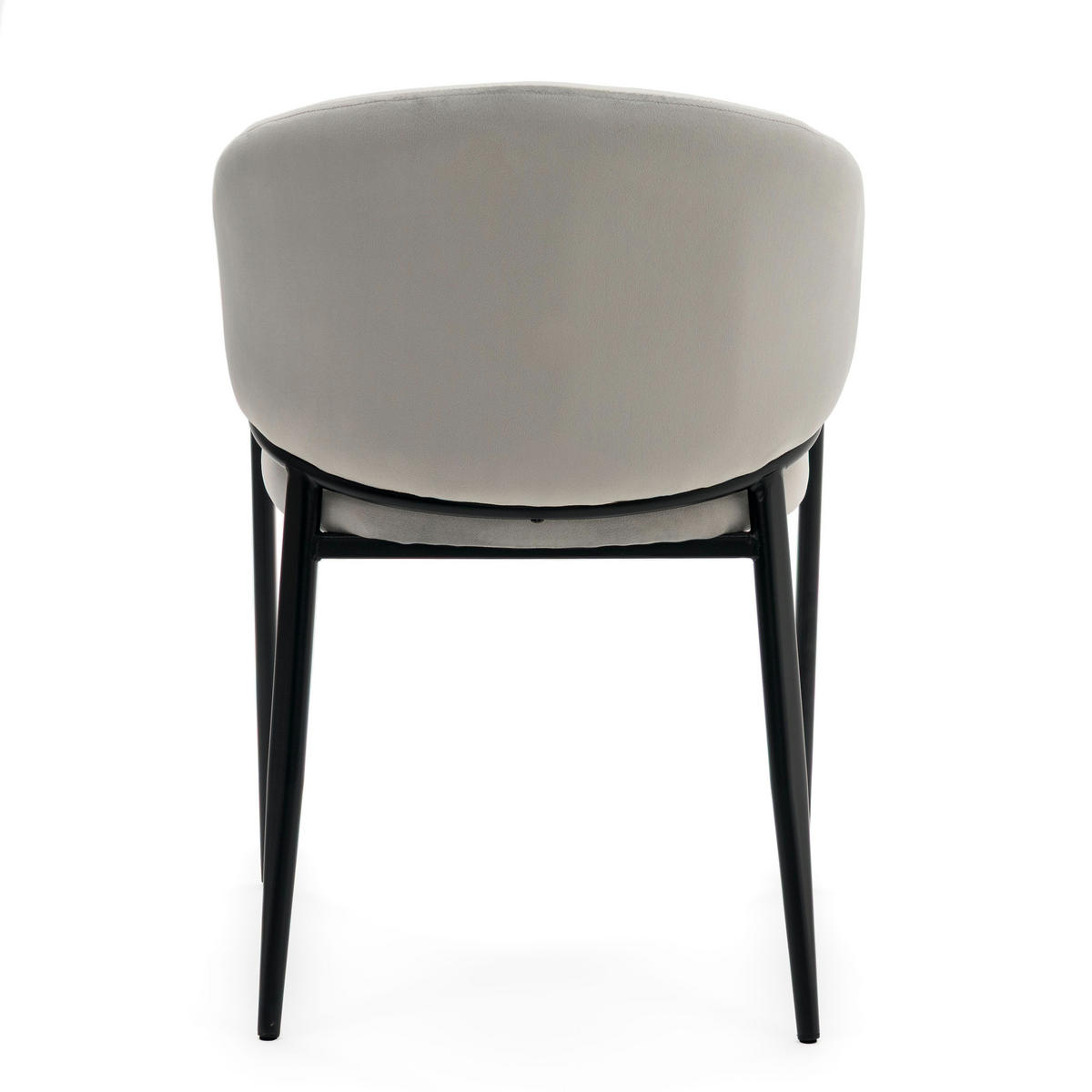 STUHL BUENO gespolsterter - hellgrau - Glamour Velour Samt - Hellgrau/Schwarz, Textil/Metall (57/81/59cm) - NEW HOME