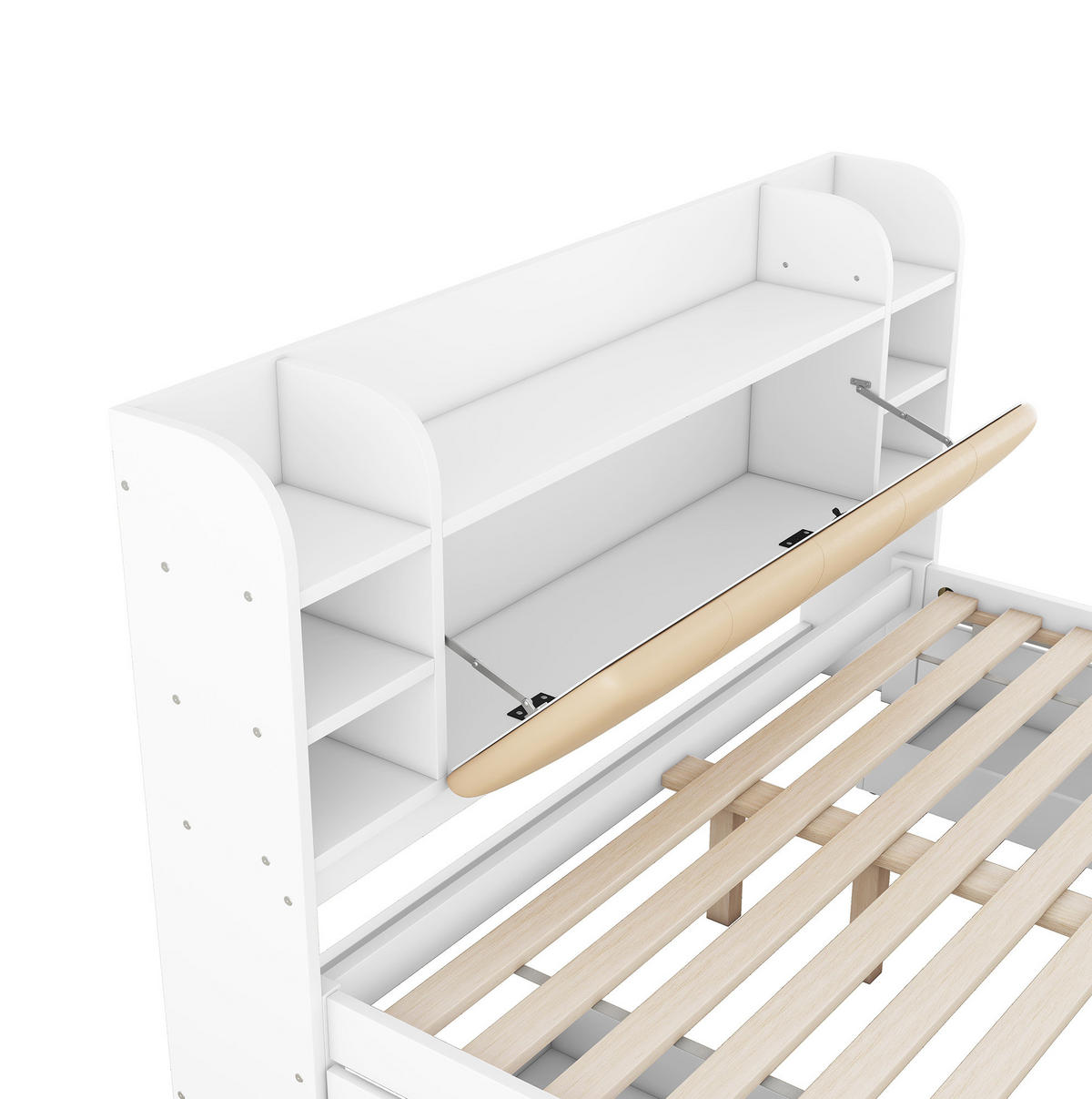 RAHMENBETT mit Stauraum 180/200 cm in Weiß mit 4 Schubladen - Weiß, Holz - BEAOK