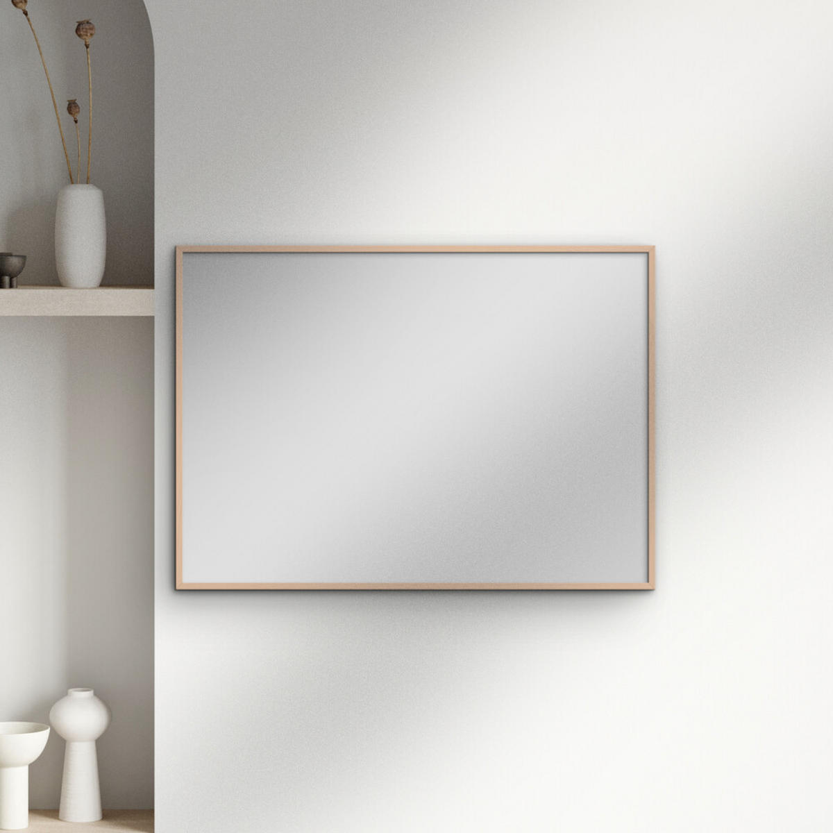 SPIEGEL - Rosafarbenes Holz - Rosa, Holz/Papier (15/21/2cm) - Poster&Frame