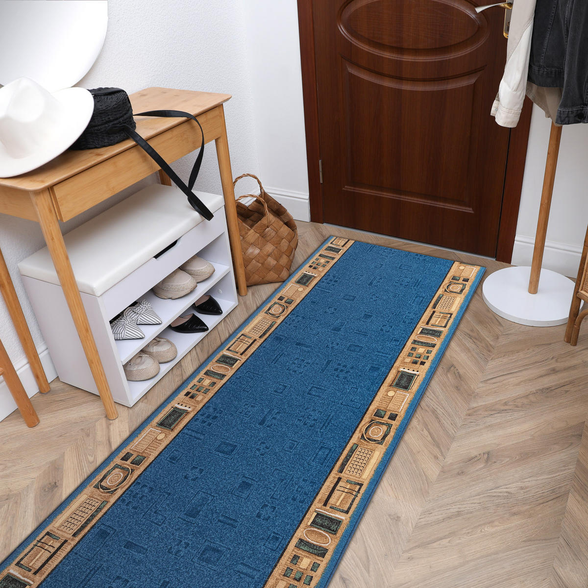 LÄUFER Antirutsch JENA 80/480 cm - Blau, Textil (80/480cm) - rugsX