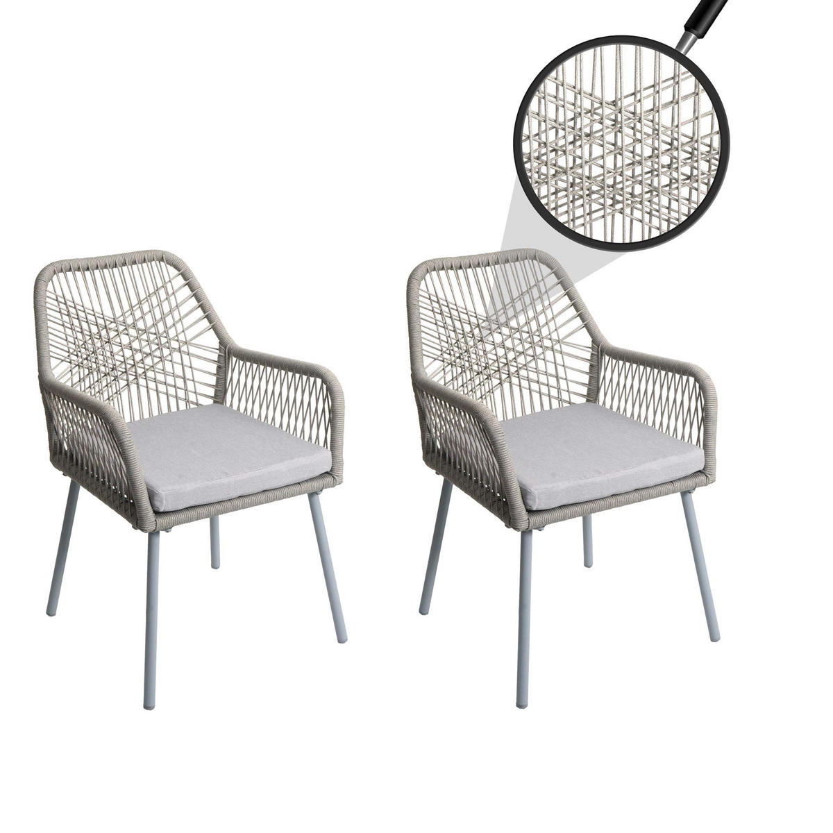 GARTENSTUHL Grau - Grau, Textil (54/81/62cm) - MCW