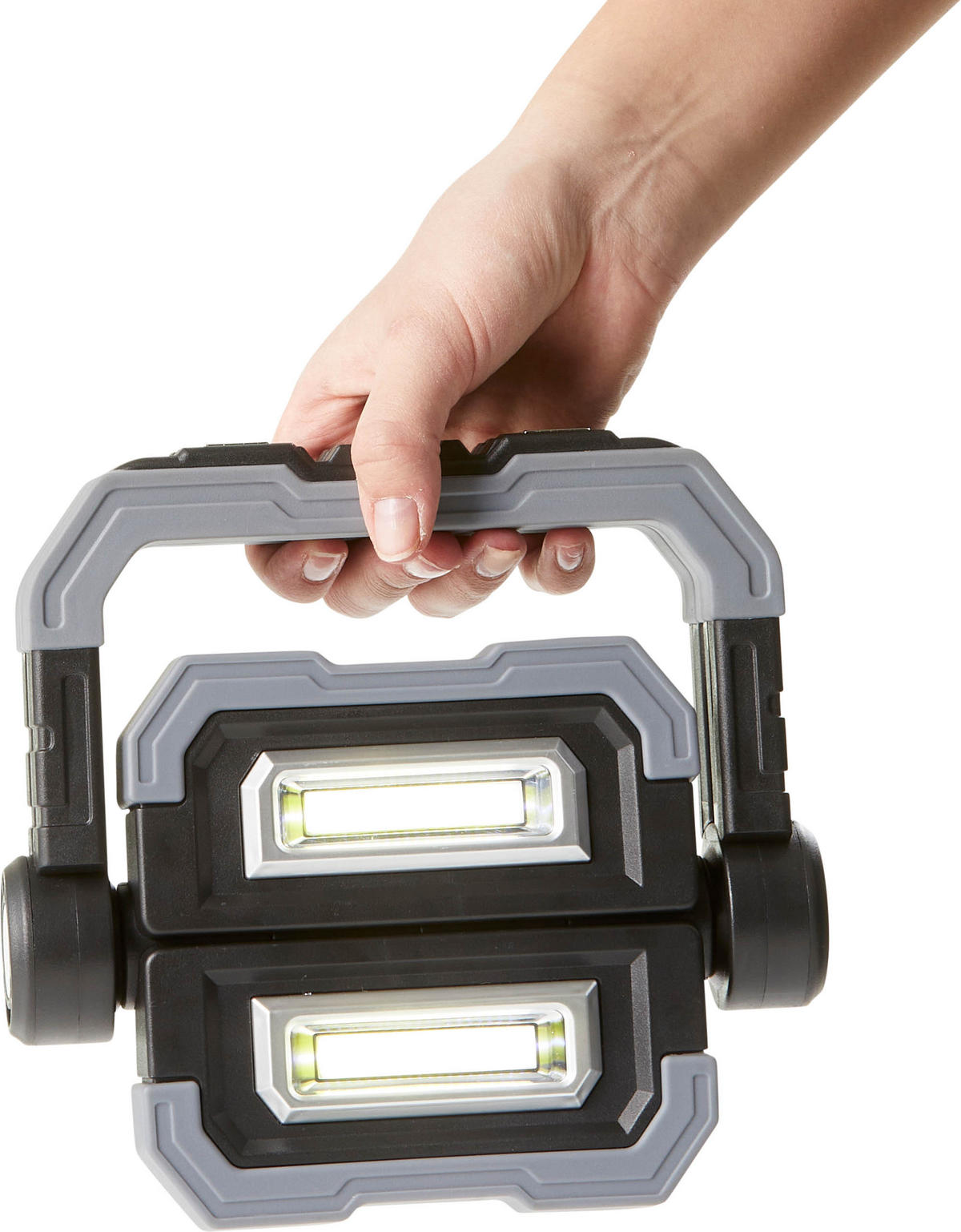 AKKU Baustrahler - flexibel einsetzbare Arbeitslampe mit USB-Powerbank und Magnet, 2er-Set - Schwarz, Kunststoff (4.8/25.4/21cm) - Northpoint