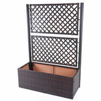 POLY-RATTAN RANKGITTER Braun, Anthrazit - Anthrazit/Braun, Kunststoff (100/142/43cm) - MCW
