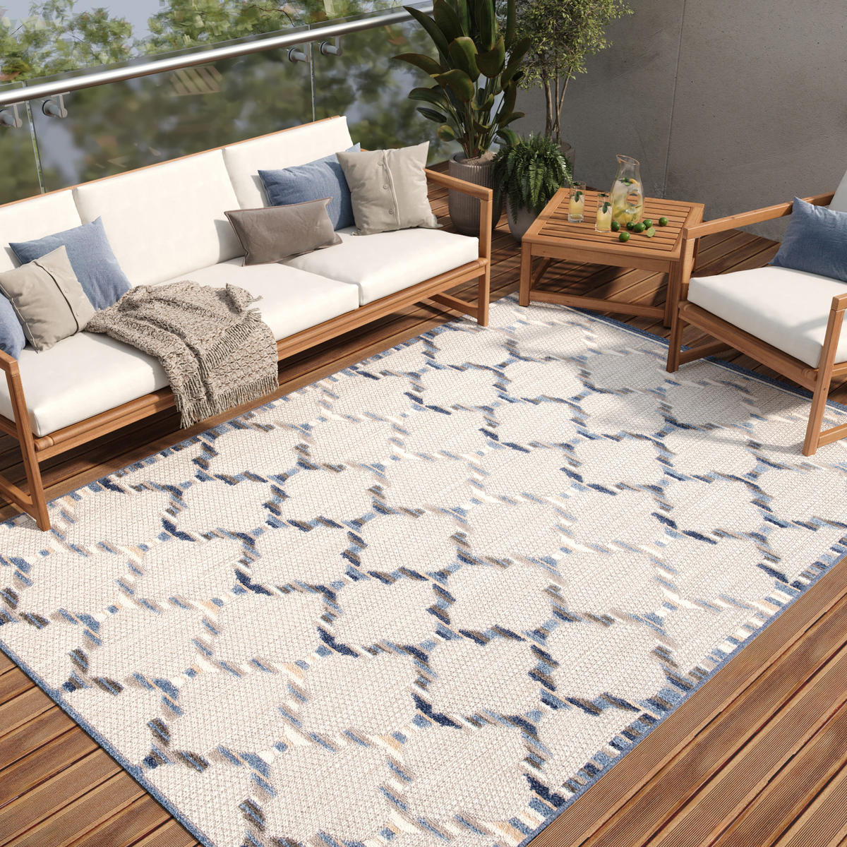 TEPPICH PATIO Creme 240/330 cm - Creme, Kunststoff (240/330cm) - Tapiso