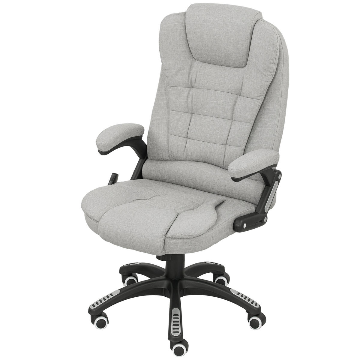 CHEFSESSEL DE-11756 MIT MASSAGE- & HEIZFUNKTION 68/72/110-120 cm Grau - Hellgrau, Textil (68/120/72cm) - ComfortXL