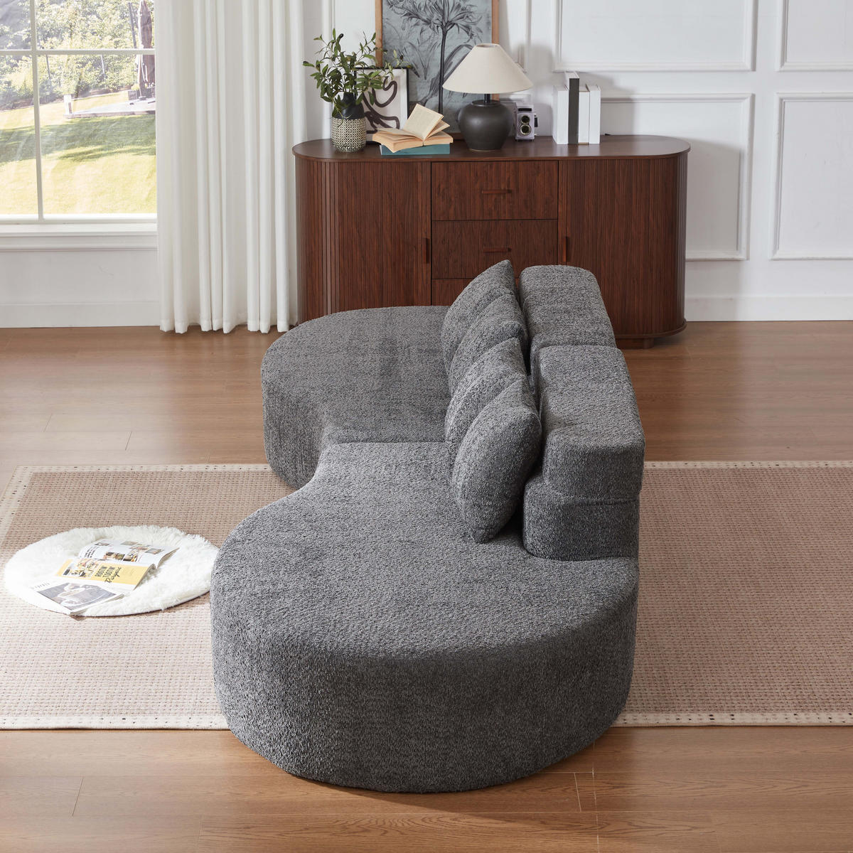 4-SITZER-SOFA DE-34556 Modularer Memory-Schaum Grau - Grau, Textil (110/65/310cm) - ComfortXL