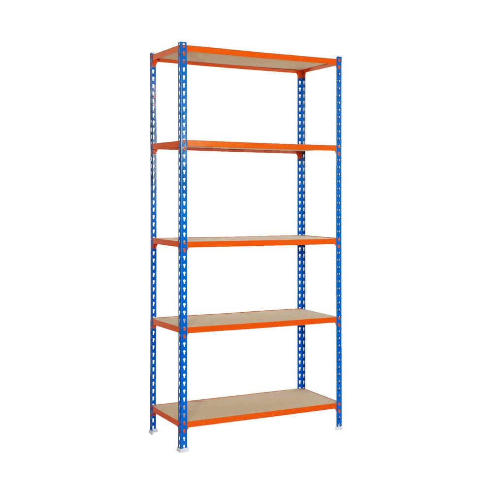 SCHWERLASTREGAL Big Muli HxBxT 200 x 120 x 50 cm 5 Fachböden Fachlast 200 kg Blau-Orange - Gelb, Metall (120/200/50cm) - PROREGAL