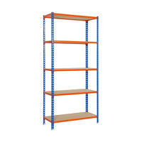 SCHWERLASTREGAL Big Muli HxBxT 200 x 120 x 50 cm 5 Fachböden Fachlast 200 kg Blau-Orange - Gelb, Metall (120/200/50cm) - PROREGAL