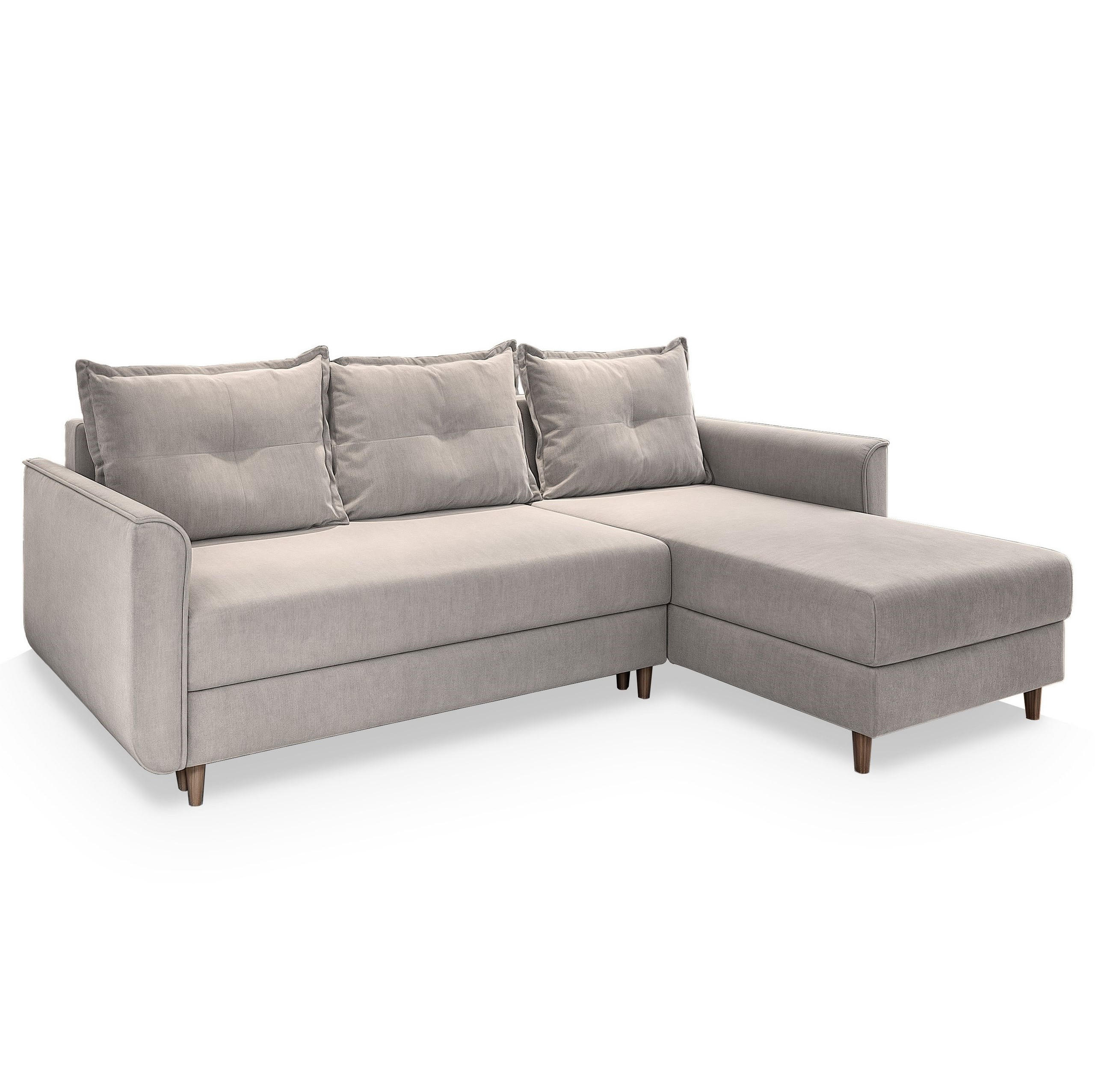 ROHOVÁ SEDAČKA PISAN béžová - hnědá/béžová, dřevo/textil (220/140cm) - MASSENO