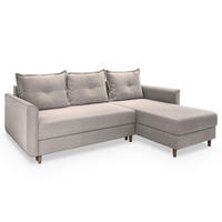 ROHOVÁ SEDAČKA PISAN béžová - hnědá/béžová, dřevo/textil (220/140cm) - MASSENO