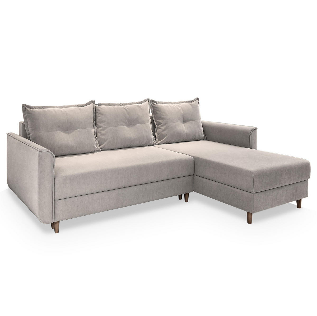 ROHOVÁ SEDAČKA PISAN béžová - hnědá/béžová, dřevo/textil (220/140cm) - MASSENO