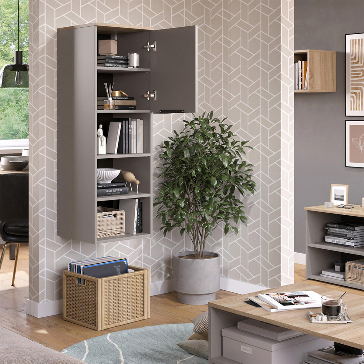 UNIVERZÁLNÍ SKŘÍŇ Wido Greige - šedobéžová, kompozitní dřevo (40.2/120/40cm) - Vicco