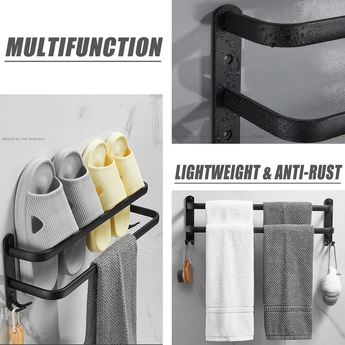 HANDTUCHHALTER Schwarz Matt 40 cm - Schwarz, Metall (7/16/40cm)