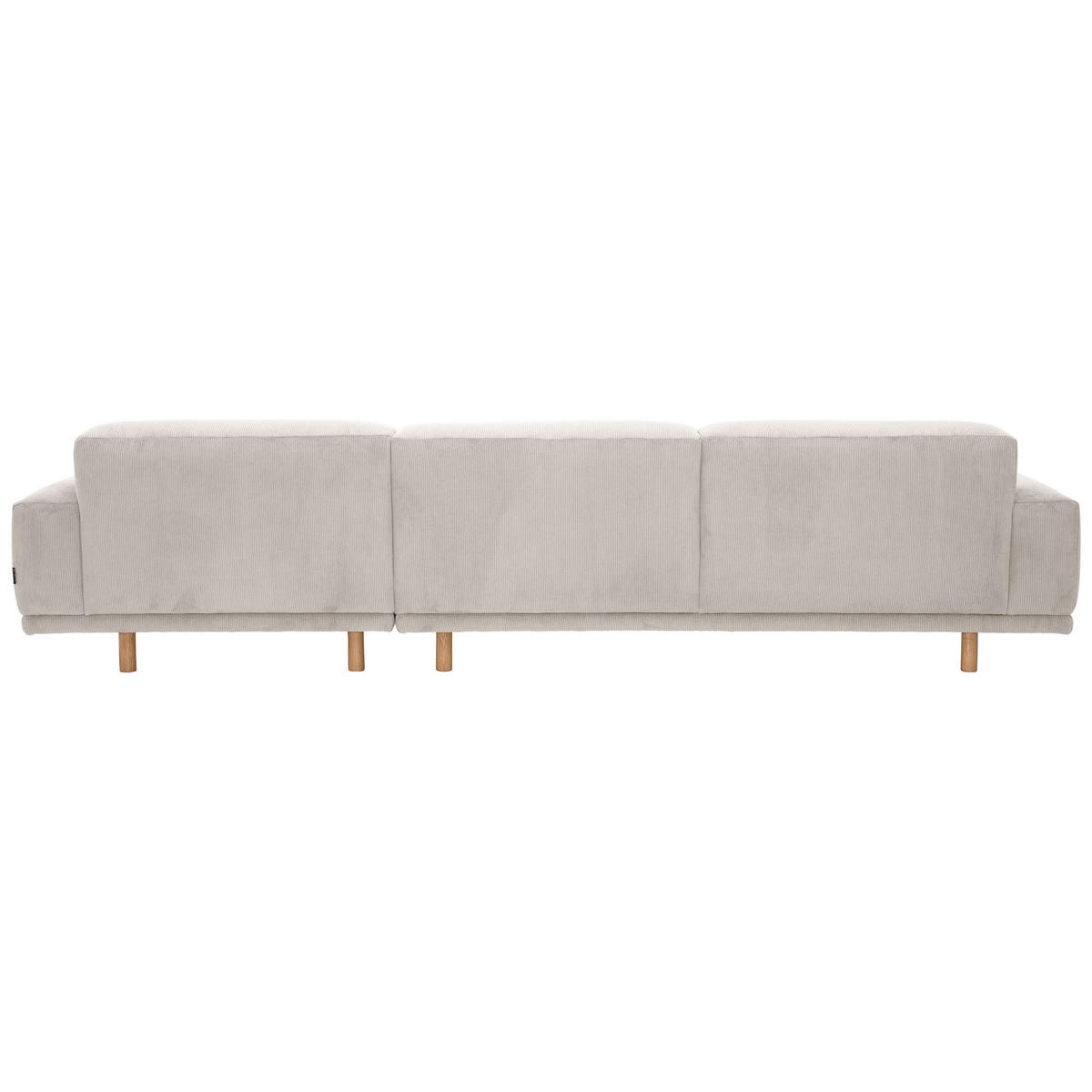 ECKSOFA mit Longchair rechts Kattryna Cordstoff beige - Beige, Kunststoff (133/283cm) - 58aufmkessel