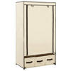 STOFFSCHRANK mit 3 Schubladen, 1 Rolltür 87/49/159 cm Creme - Creme, Holz/Textil (87/159/49cm) - vidaXL